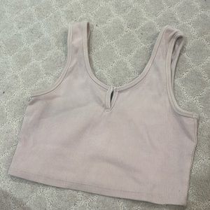 Charlotte Russe ribbed light pink crop tank top